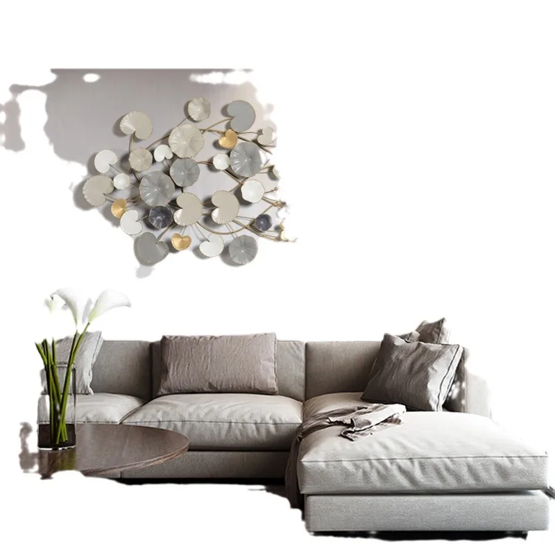 

Modern living room background wall entrance metal money grass wall decoration