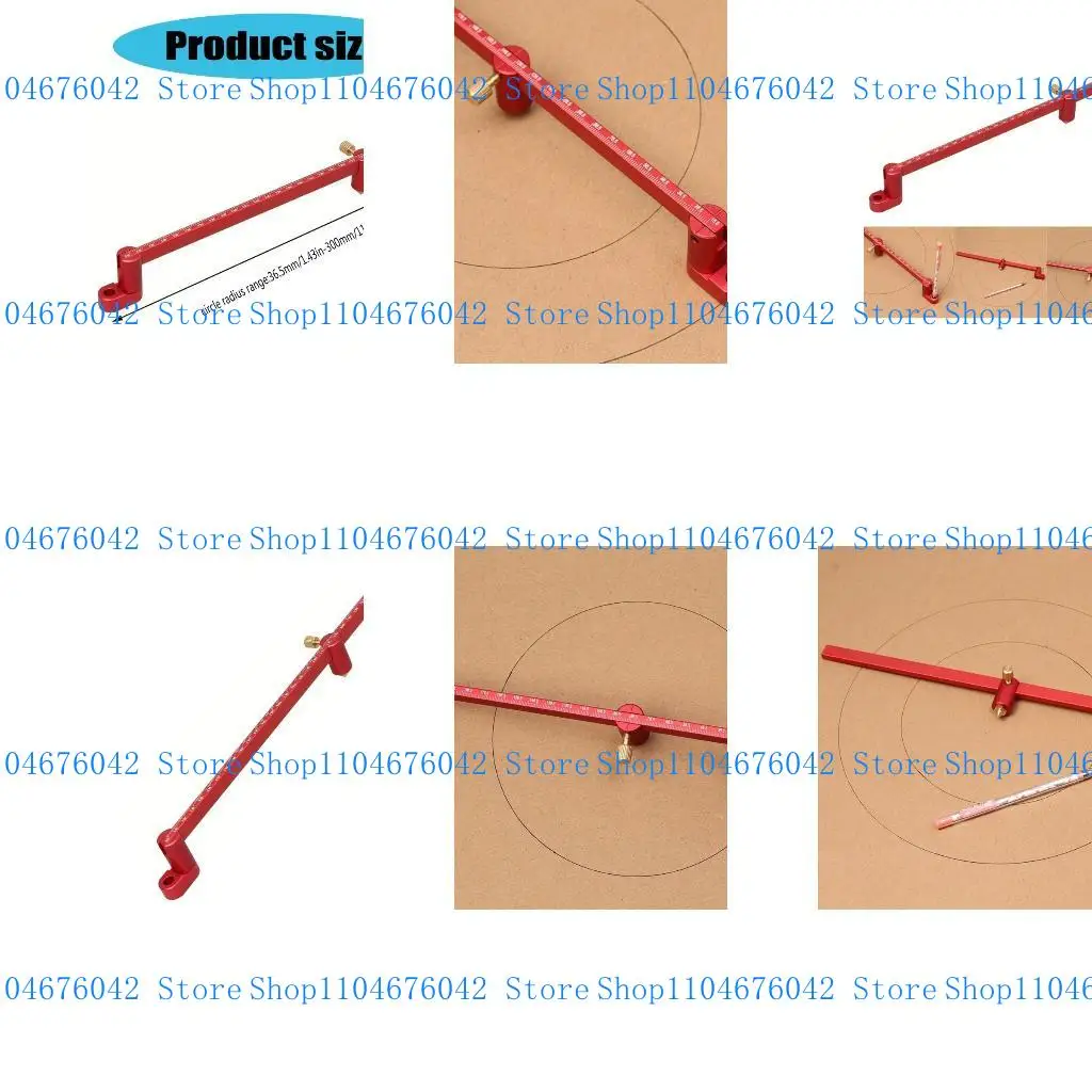 

5asd Woodworking Scriber Aluminum Drawing Ruler Adjustable Circles Drawing