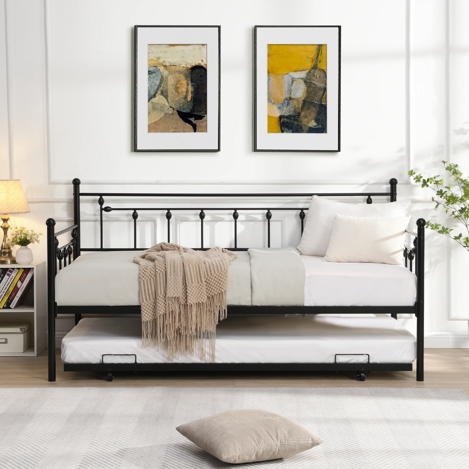 

Daybed with Trundle in Black - Stylish and Functional Bedframe