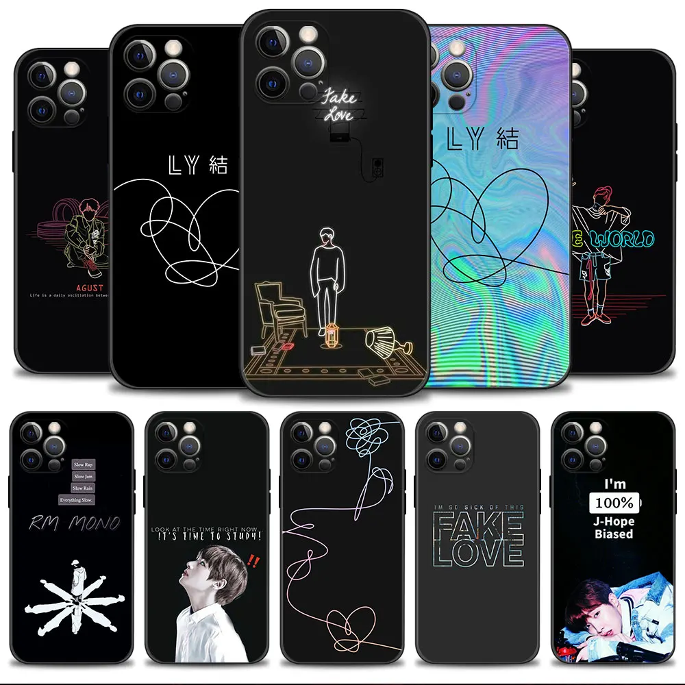 Phone Case For iPhone 15 13 Pro Max 12 Plus XR 14 XS 11 Mini Back Capinha Funda Rap RM JIMIN JIN SUGA J HOPE