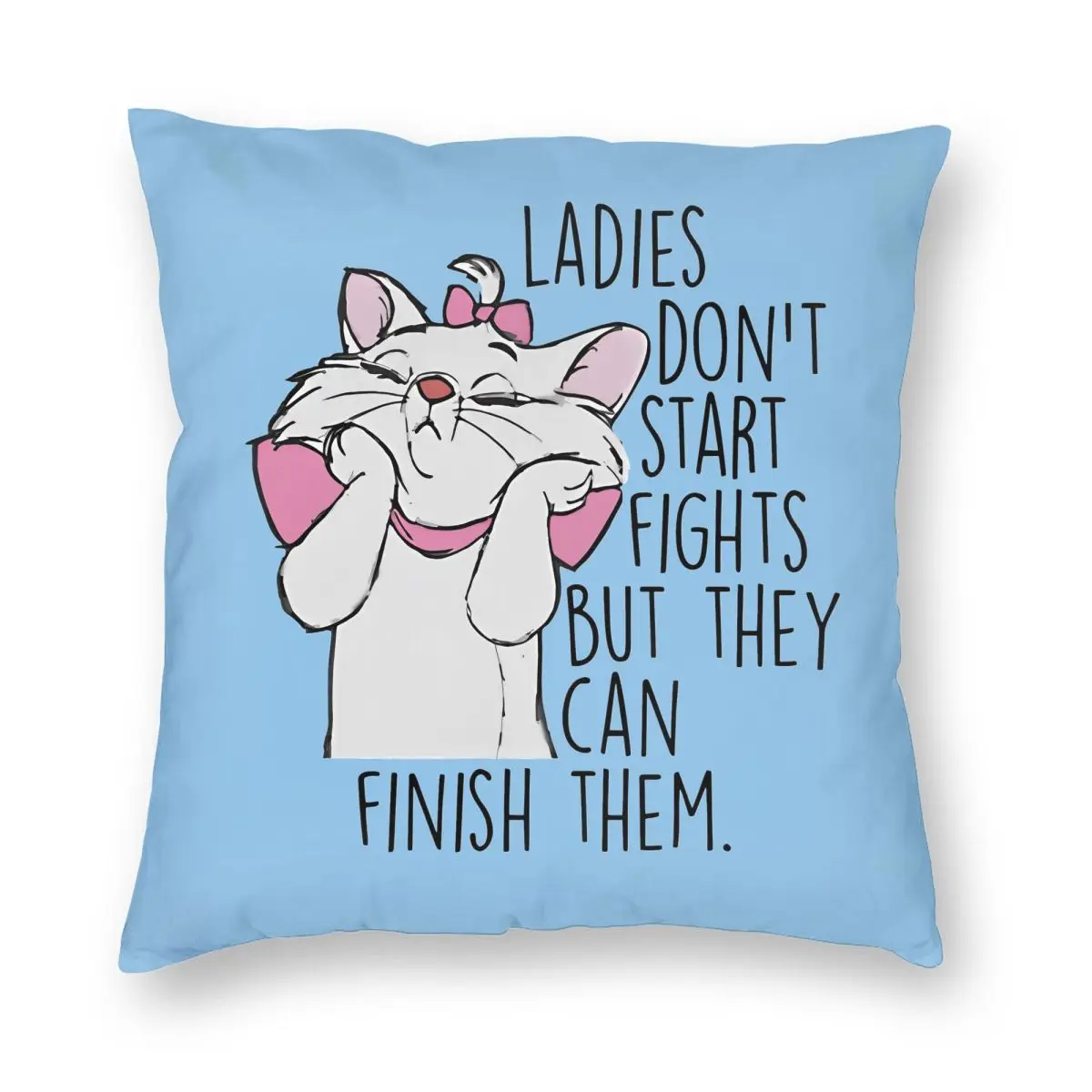 Aristocats Marie Cat Cute Kitten Pillowcase Soft Polyester Cushion Cover Gift Throw Pillow Case Cover Home Zipper 45X45cm