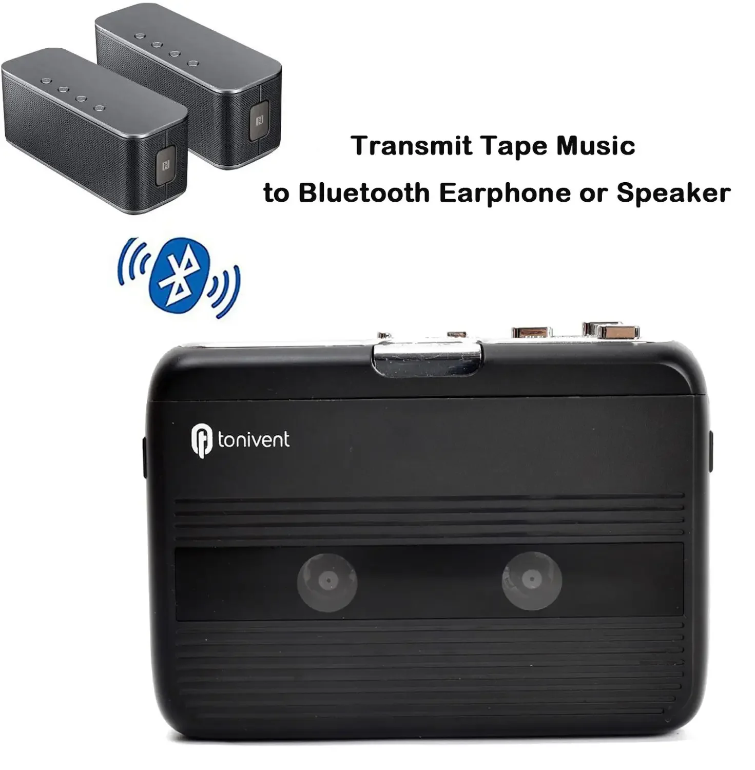 Portable Bluetooth Cassette Player Stereo Music Walkman FM Radio Personal Tape Player with Auto-reverse for Speaker Headphone