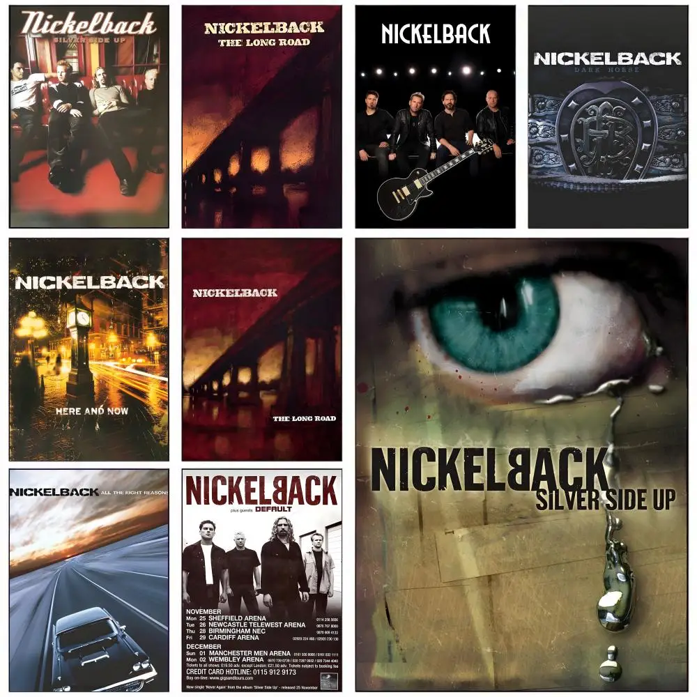 Banda de rock N-nickelbackS Poster HD Decoração de parede autoadesiva Home Office Dormitório Quarto e mais opções de presente ideal