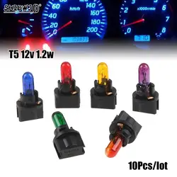 10PCS W1.2W Car Led Bulb Interior Lights Dashboard Heating Indicator Wedge Auto Instrument Lamp Air Conditioning Lamp 12V