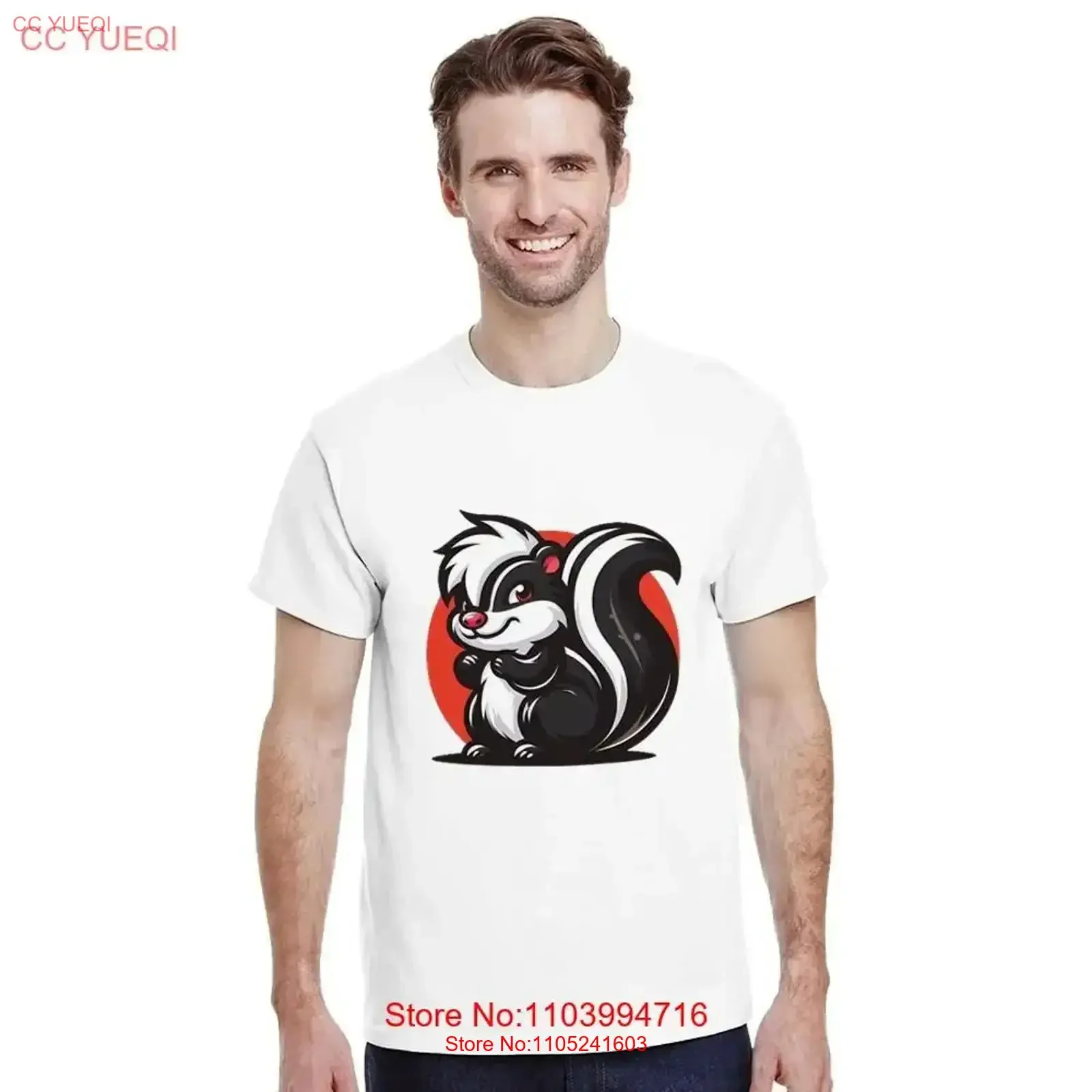 Cute Skunk T Shirt animal Sweet Vintage Retro Cartoon Sketch Cat cool vintage Washed designer clothes Unisex Comfortable