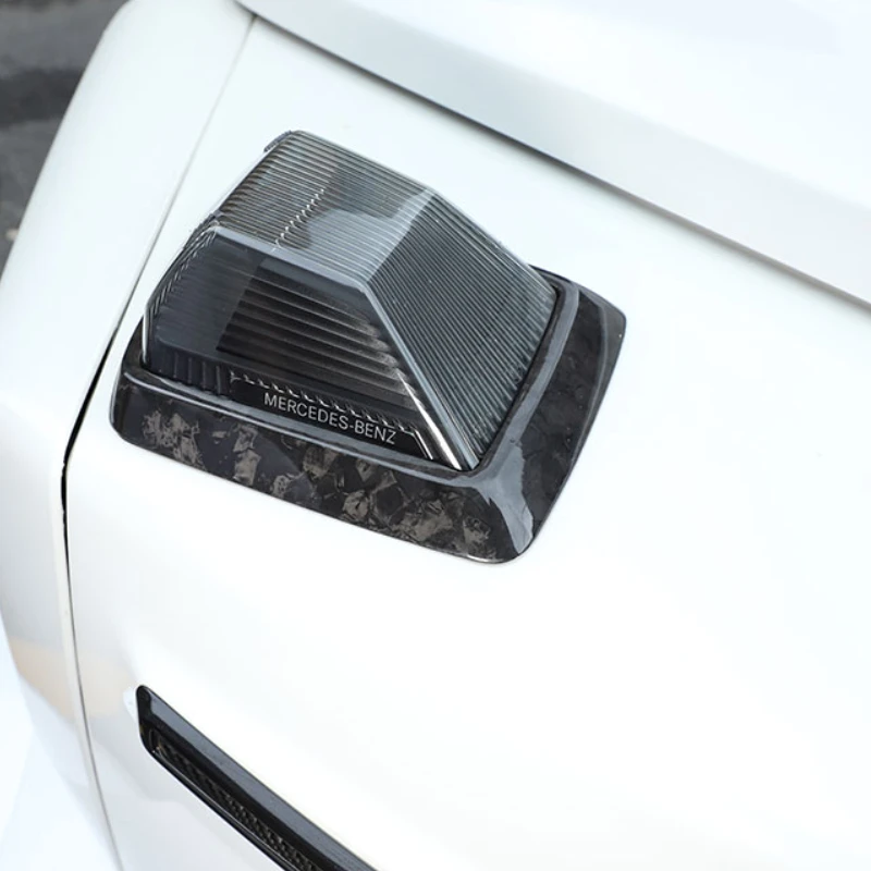 

Suetlcoity For Mercedes Benz G Class W463 19-25 Real Carbon Fiber Car Engine Turn Signal Lights Frame Cover Trim Car Accessories