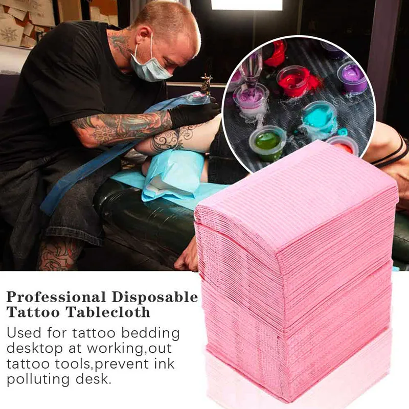 

10pcs Disposable Tattoo Clean Pad Colors Table Covers Excellent Double-layer Watetproof Tablecloths Tattoo Accessory