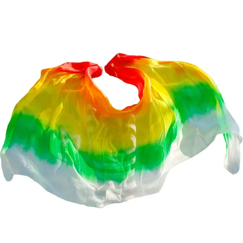 Oryantal Dans Ipek Peçe Yetişkin Çocuklar Için El Atılan Eşarp Aksesuarları Ipek Degrade Renk Oryantal Dans ipek eşarp Sahne