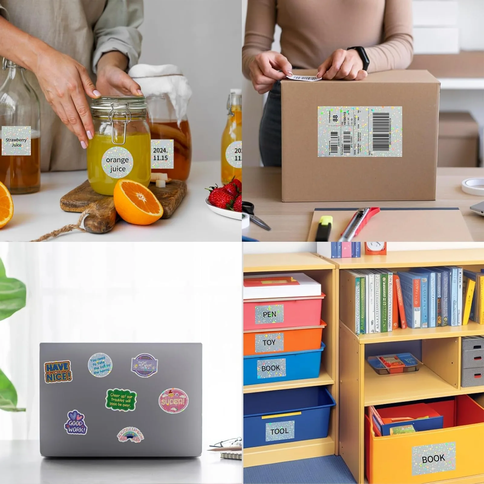 A4 Holographic Star Vinyl Sticker Paper Inkjet or Laser Printing Waterproof 8.3 x 11.7" Label Self Adhesive Paper