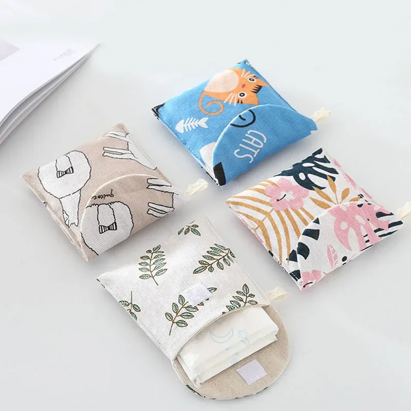 Women Cosmetic Organizer Sanitary Napkin Storage Bag Girls Ladies Cute Coin Card Makeup Storage Pouch Small Cosmetic Bags