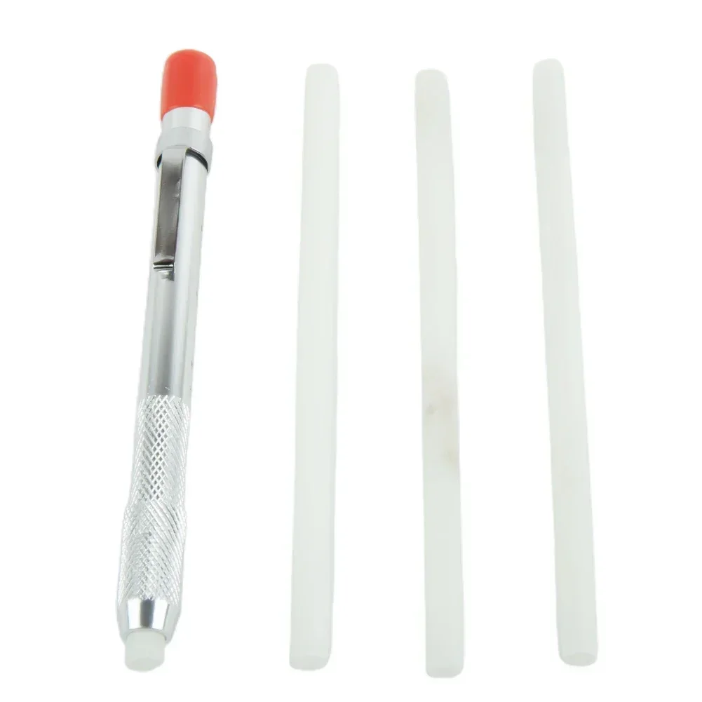 Ferramenta de escrita de aço lápis de ardósia recarregável ferramenta de soldagem substituível recarga prata carpintaria marcador pedra-sabão