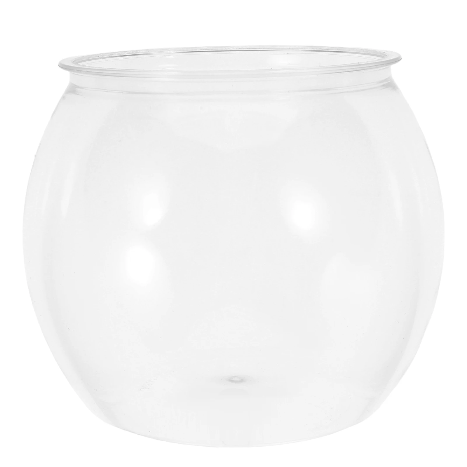 Clear Plastic Bowl Desktop Small Round Unbreakable Micro Landscape Betta Bowl Desktop Fish Aquarium Planter Goldfish Aquarium