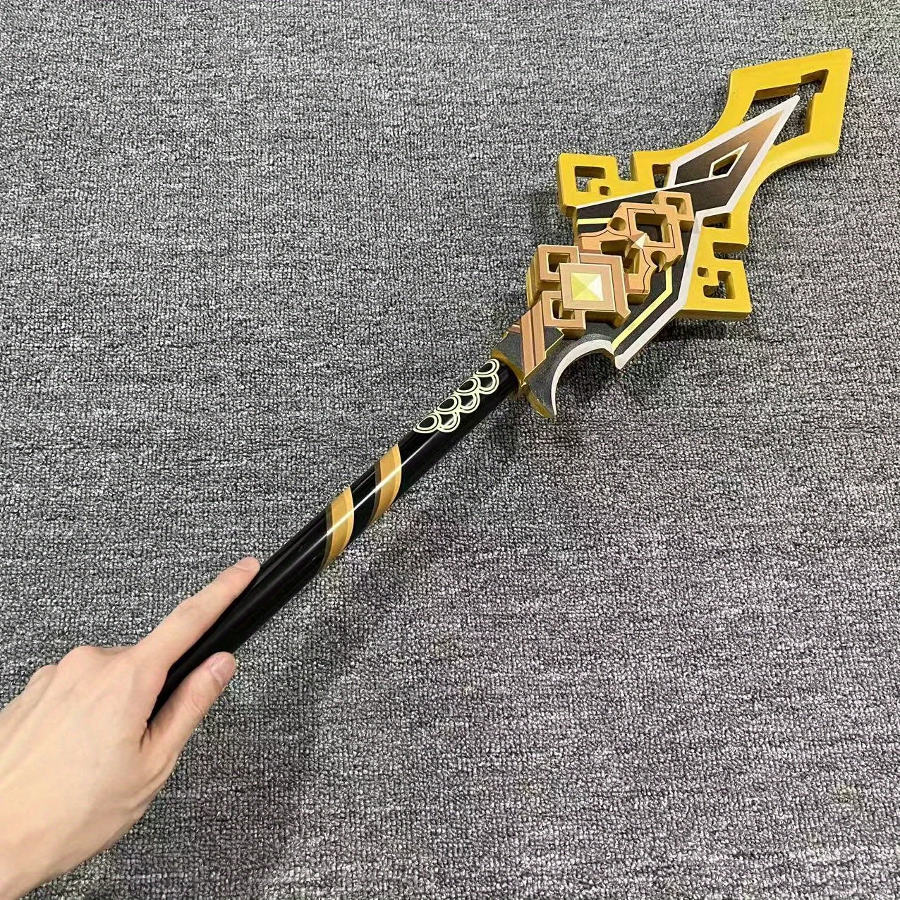 70 بوصة كبيرة Zhongli الرمح كاتانا تأثيري الدعامة أنيمي جينشين تأثير السيف الحجم الحقيقي اليابانية كاتانا الأصلي الساموراي صابر لعبة