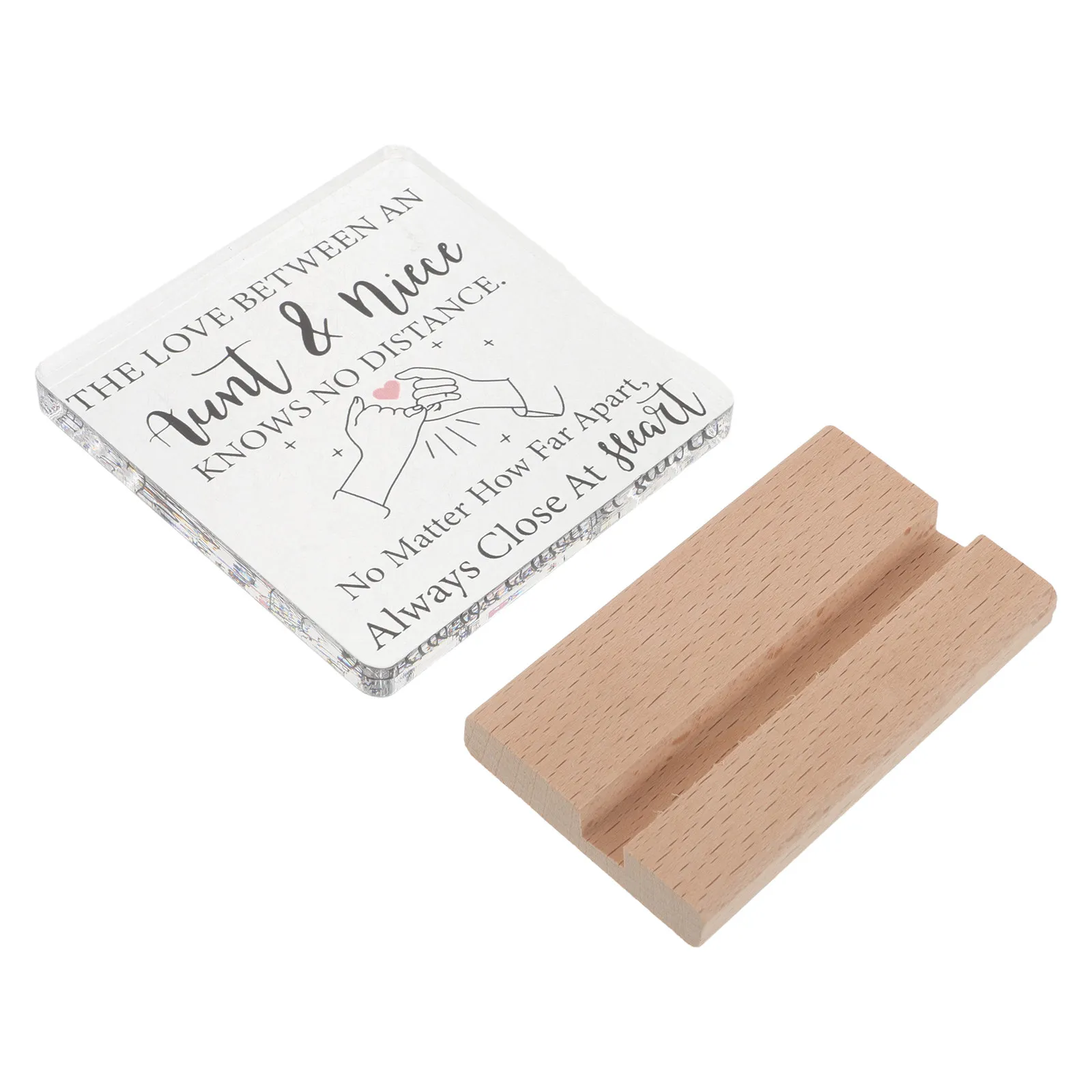 Modern Square Acrylic Desk Sign with Solid Base Transparent Motivational Office Decor for Desk Cubicle Home Positive Quote Table