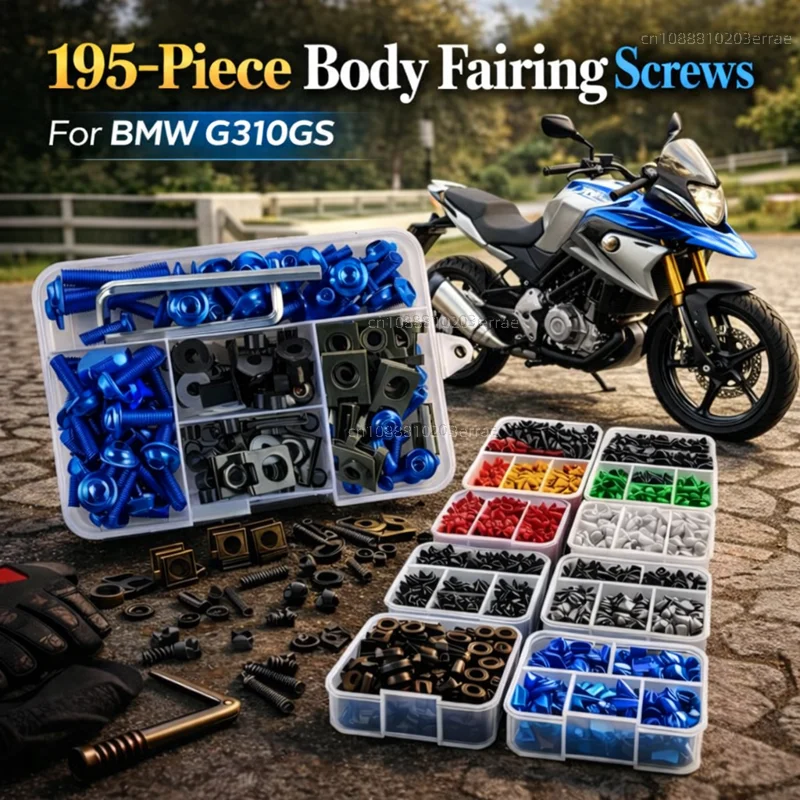 

195pcs Motorcycle Fairing Bolts Body Screws Nuts For BMW G310GS G 310GS G 310 GS 2017-2021 Kit Aluminum CNC Fasteners Clips Set