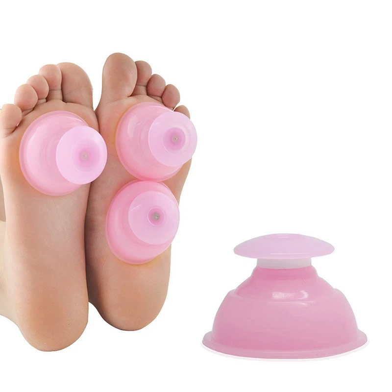 6PCS Household Moisture Absorption Slimming Body Acupuncture Massage Cup Thicken Silicone Vacuum Cupping Set