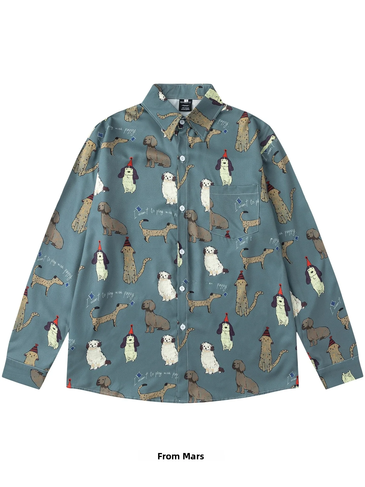 

Cute Dog Birthday Long Sve Casual irt from Harajuku Sle Loose Fit Polyester Fiber Breathable Youthful Spring Autumn