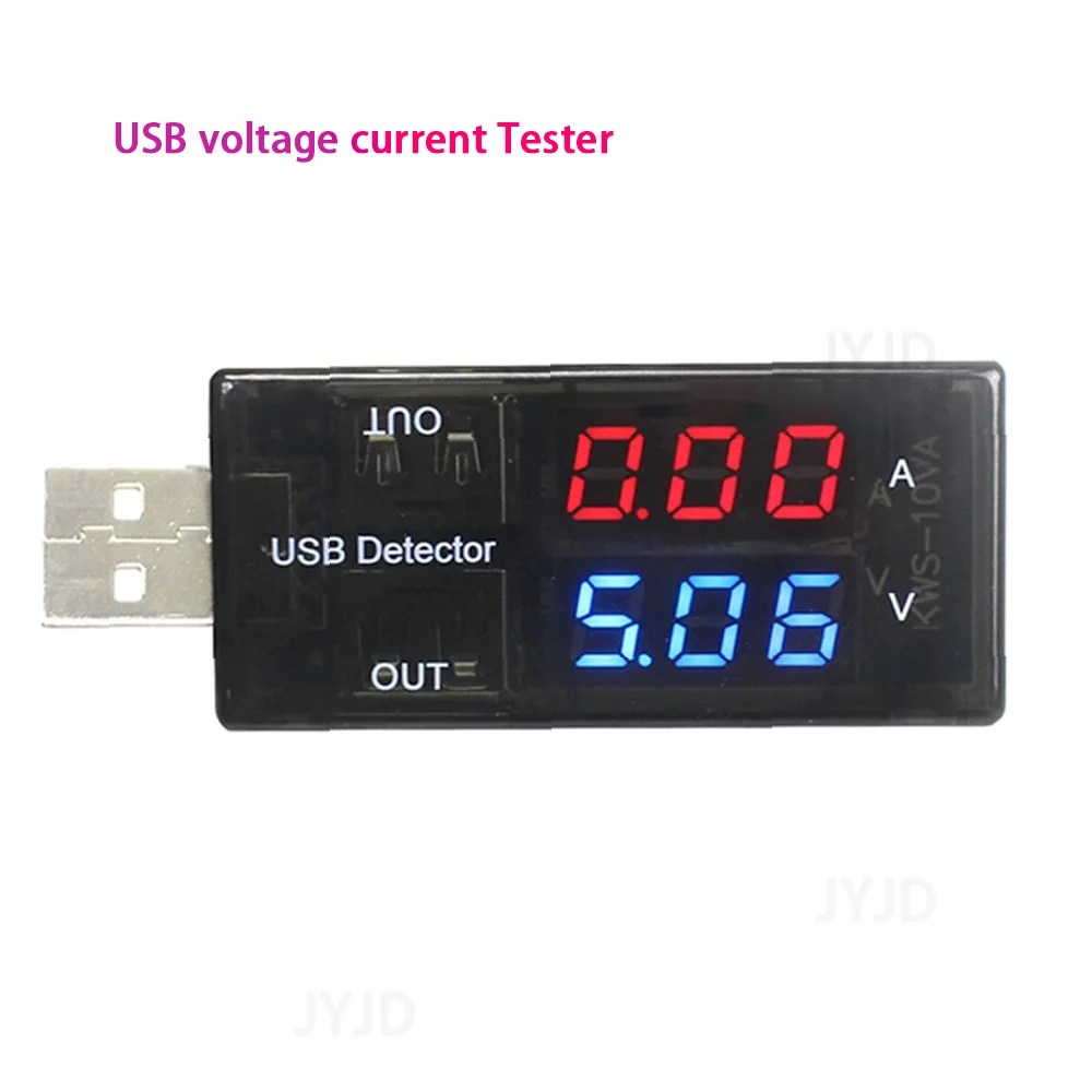 Podwójny cyfrowy USB napięcie prądu 3-9 V 0-5A Tester ładowania woltomierz baterii amperomierz ładowarka mobilne ładowanie zasilania
