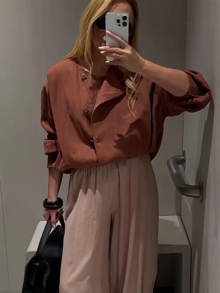 

HH 2025 Women's Autumn New Fashion Casual Jackets Solid O-Neck Long Sleeves Single-Breasted Female Streetwear Style Coats