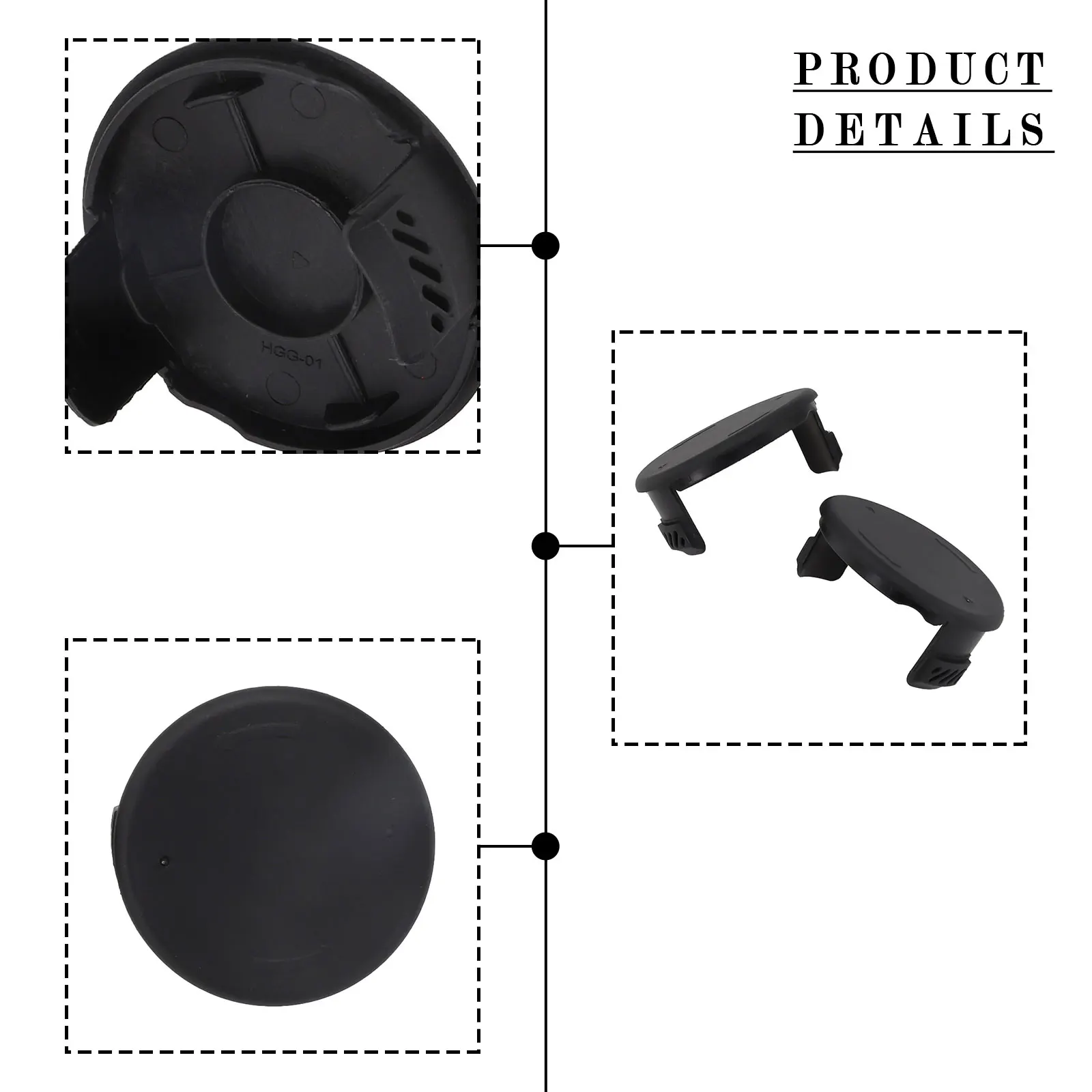 Set of 2 Spool Cap Covers Replacement for Hyper Tough String Trimmer HT19 401 003 06 HT19 401 003 07 Compatible with Grass Eater