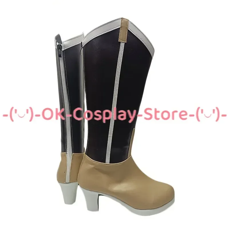 [Customized] Puella Magi Madoka Magica Tomoe Mami Cosplay Shoes Anime Roleplay Props Halloween Carnival Party PU Leather Boots