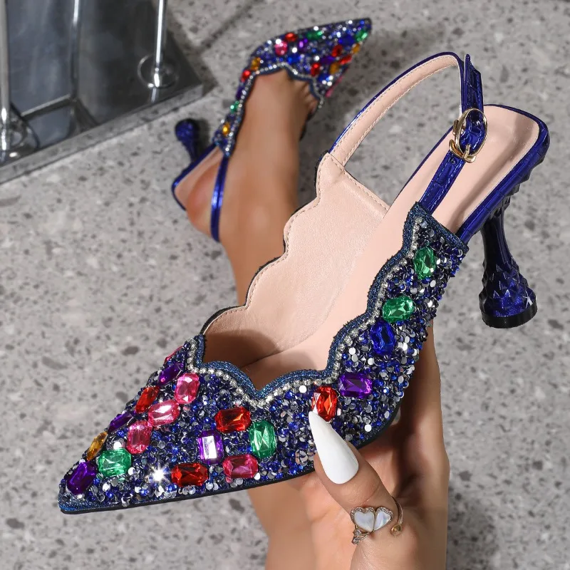 

Luxury Women's Shoes Exquisite Rhinestones High Heeled Sandals for Woman Nobility Wedding Shoes Designer Shoes Zapatos De Mujer