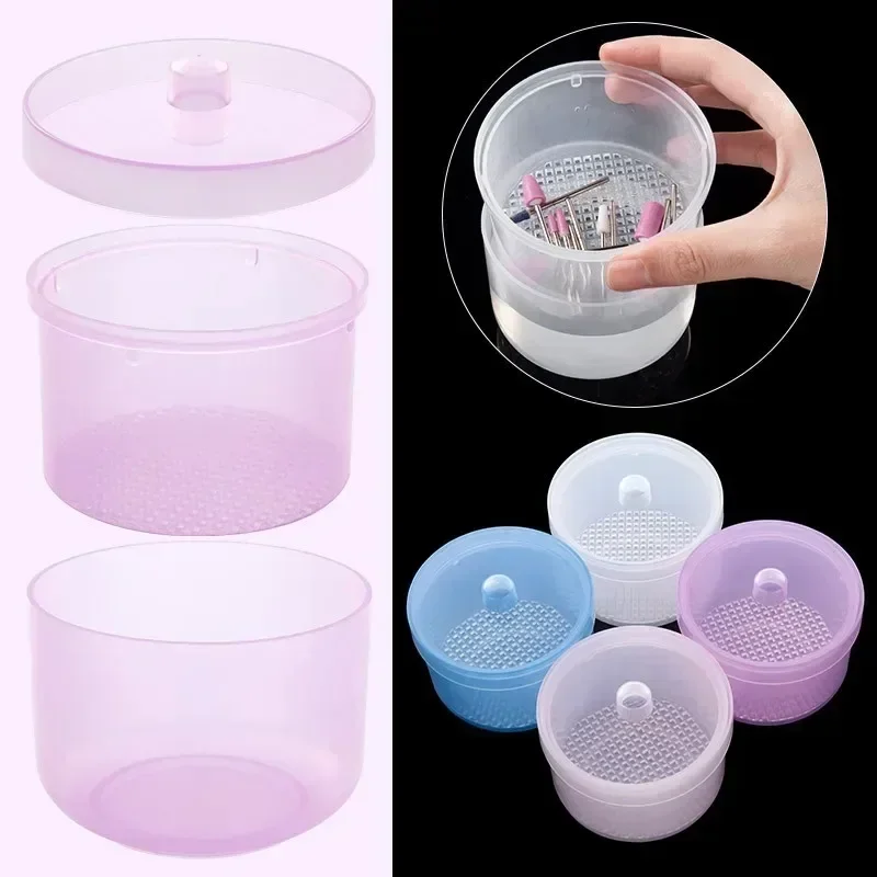 

Nail Polishing Head Sterilization Round Cleaning Disinfection Storage Box Blue/Pink/Clear/Purple 4-Colors Soak Bowl