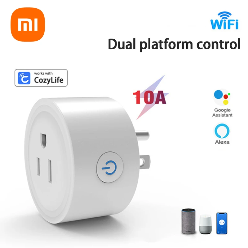 Xiaomi 10A WIFI US Plug Wireless Remote Socket Smart Timer Plug Alexa Home Voice Control Smart Socket Support Cozylife Tools