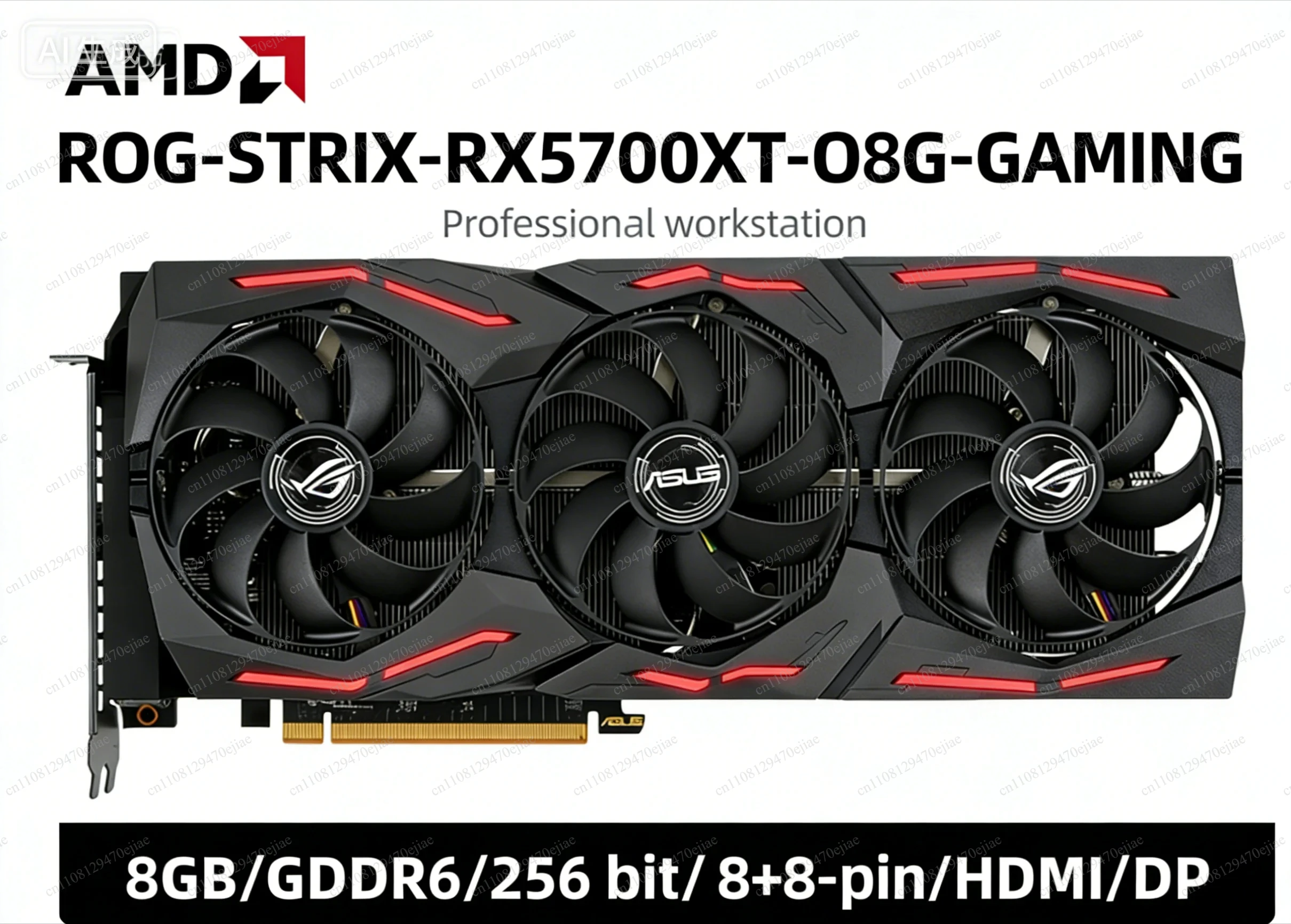 ASUS ROG Strix Radeon RX 5700 XT 8GB GDDR6 PCIe 4.0 Gaming Graphics Card Dual 8-Pin HDMI DP
