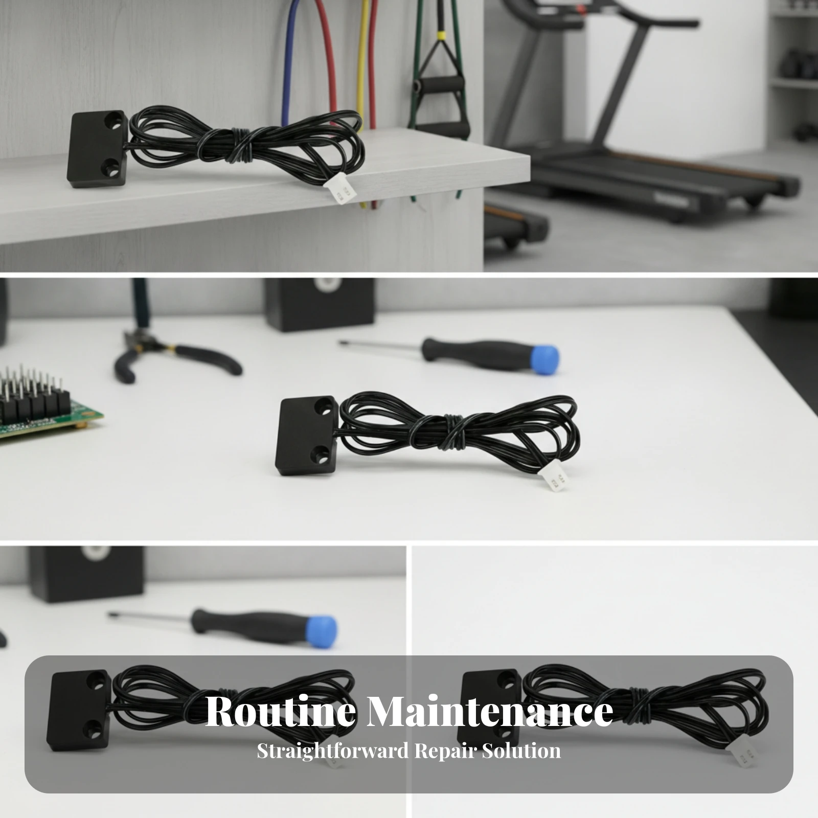 Fitness Equipment Part Treadmill Speed Sensor 2-Pin Connector Wired Treadmill Inductive Sensor Tachometer