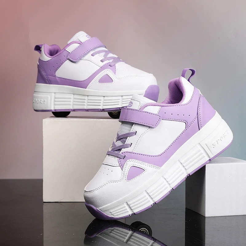 

Winter 2025 New Heelys for Girls: Wear-Resistant Invisible 4-Wheel Auto-Retractable Sports Roller Shoes casual