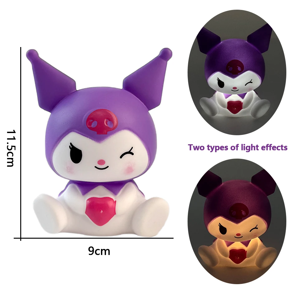 새로운 Kawaii Sanrios 야간 조명 에나멜 클라우드 만화 스티치 Kuromi Cinnamoroll Pochacco 작은 테이블 조명 조명 장식