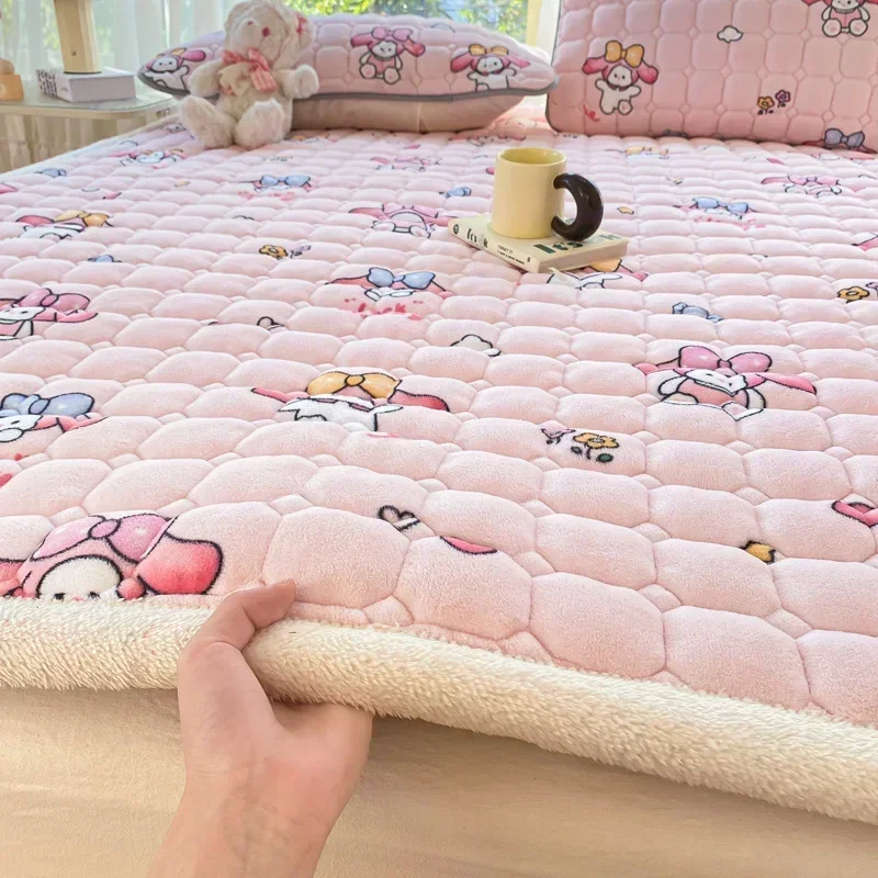 Thickened milk fleece single mattress padded mattress mattress tatami warm cushion
