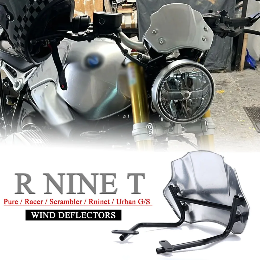 

New Motorcycle Windshield Aluminum Wind Deflector Windscreen For BMW R NINE T Racer RNINET R9T Pure Scrambler Rninet Urban G/S