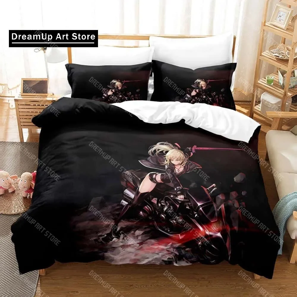 

3D Printed Anime Fate_Stay Night Saber Bedding Set Single Twin Full Queen King Size Bed Set Adult Kid Bedroom Duvet cover Sets
