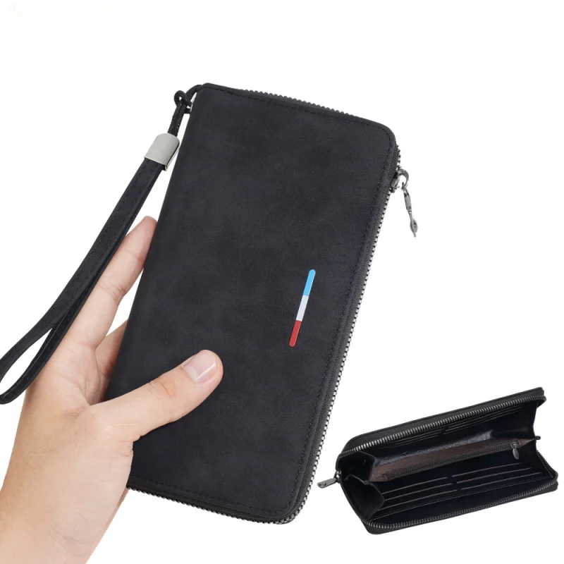 

New Men's Multi-Functional Long Wallet, Business Zipper Multi-Slot Wallet, Large-Capacity Mobile Phone Coin Purse, Clutch Bag