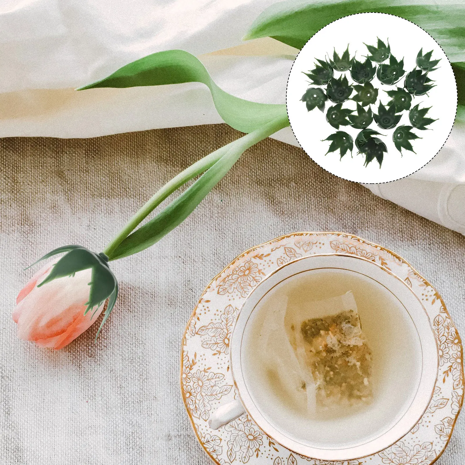 

50 шт. искусственных зеленых колосков для цветов, имитация лепестков для DIY-композиций и изготовления букетов, основы для искусственных цветов