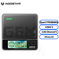 AOOSTAR GEM12+ Mini PC AMD Ryzen 7 PRO 8845HS 5.1GHz 32GB DDR5 1TB SSD Radeon 780M WiFi6 BT5.2 USB4 HDMI2.1 Mini PC Windows 11
