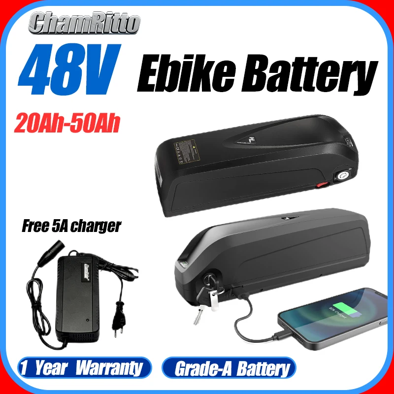 

Electric Bicycle Hailong Battery 48vElectric Bike Accu 48v 20 24 40 50 60ah Bafang Motor EBike 13s5p 1500w 30ah 13 Lithium Akku