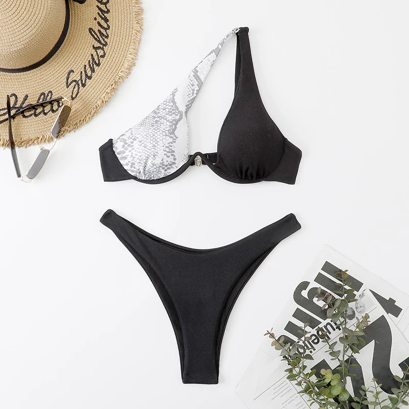 

Необычный ажурный микро-бикини, купальный костюм, женские стринги на одно плечо, комплект бикини с разрезом, новинка 2025, пляжная одежда, комплекты из двух предметов