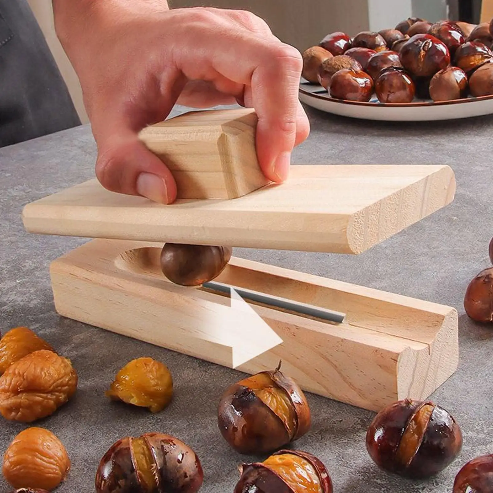 Manual Nut Opener Wooden Chestnut Opener Heavy Duty Walnut Plier Opener Tool Removal Clamp Kitchen Cooking Tool