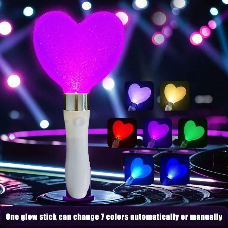 Kpop Concert Support Sticks Heart Star Shaped Lightstick Luminous Idol Support Rods Flash Sticks Birthday Wedding Party Supplies