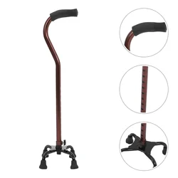 Bronze Straight Stick Four-leg Aluminium Alloy Walking Stick for Seniors Disabled and Elderly (Packing in Separate Carton)