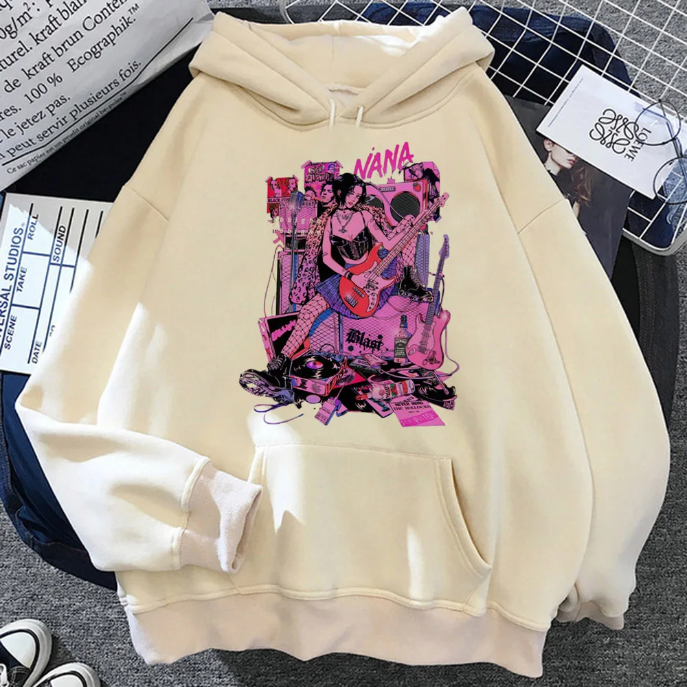 Nana hoodie streetwear anime sweater soft fabric winter elegant girl sweatshirts pattern manga harajuku designer