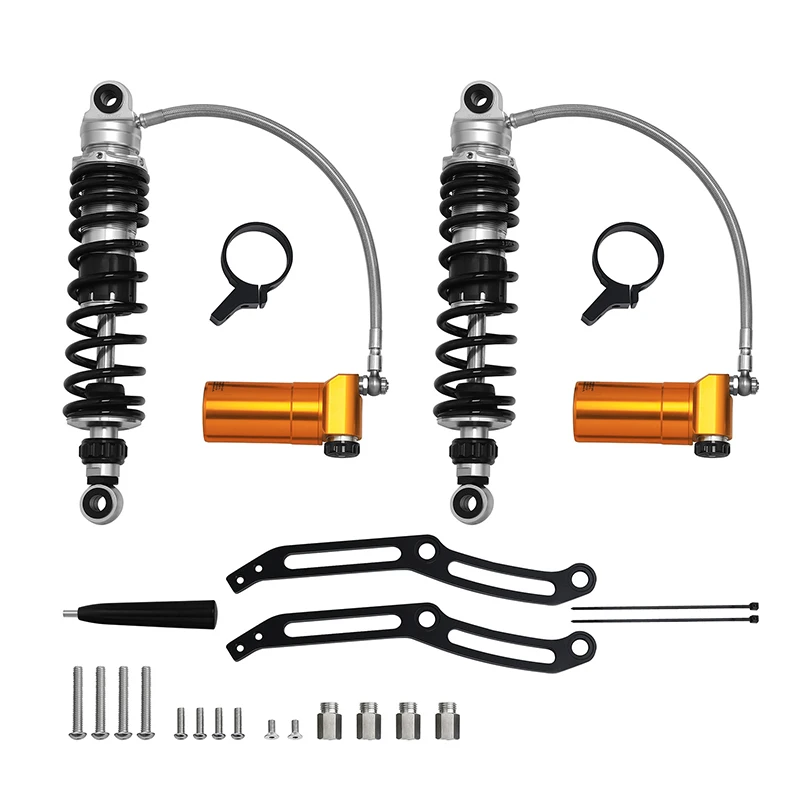 Remote Reservoir Rear Suspension Shocks For Harley Touring CVO Road Glide Limited Street Glide FLHX Road King Special Ultra