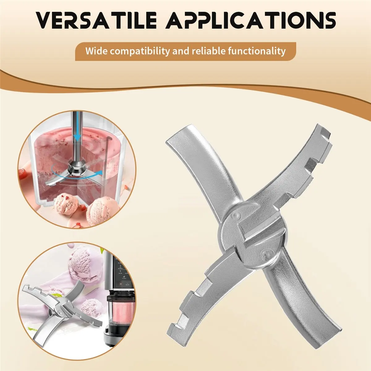 [N88R] Replacement Paddle Blade for Creami NC300 Series Ice Cream Makers, Mixing Blade Paddle NC301, CN305A, CN301CO