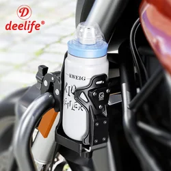 Deelife-Suporte De Garrafa De Água De Bicicleta Para Moto, Suporte De Copo Guiador, Motor Bike Flask Mount, Suporte De Bebida