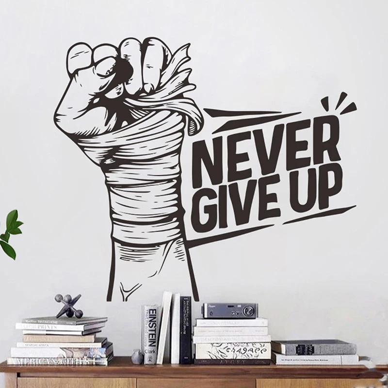 

Never Give Up Motivational Wall Decal Gym Wall Decor Pvc Never Give Up Quotes Phrase Sport Gym Training Wall Sticker