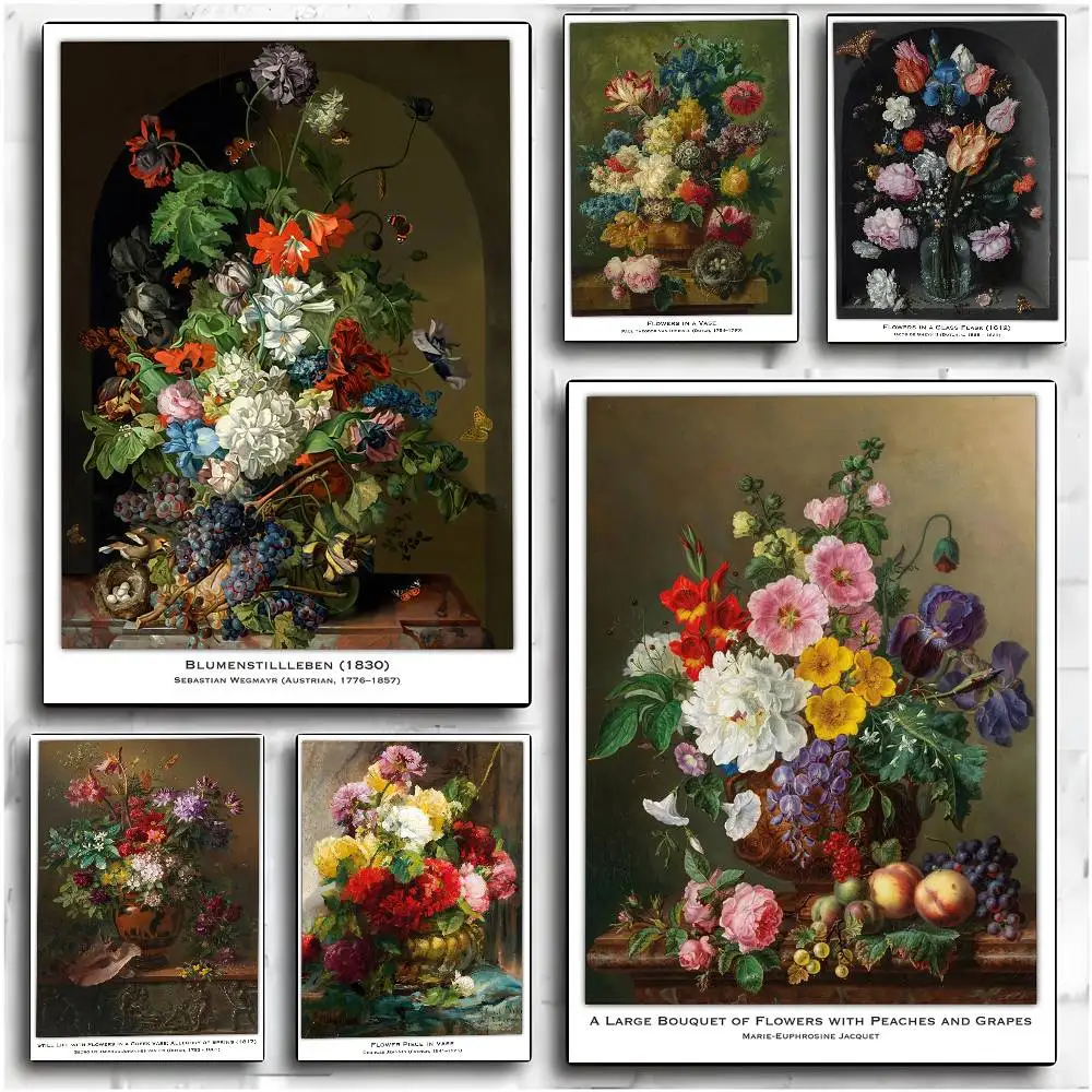 ملصق لوحة زهور لا تزال الحياة لا يتطلب أوراق الحفر ولا علامات يمكن تطبيق ملصقات ذاتية اللصق على أي سطح