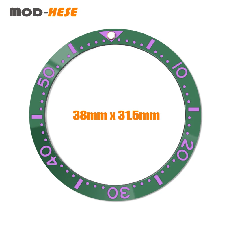 38mm Flat Ceramic Bezel Insert Fit For Seiko 5 SKX007 SKX009 SRPD Watch Case NH35 NH36 Watch Case Bezel Insert Ring